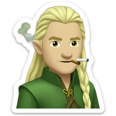 Legolas smoking weed sticker