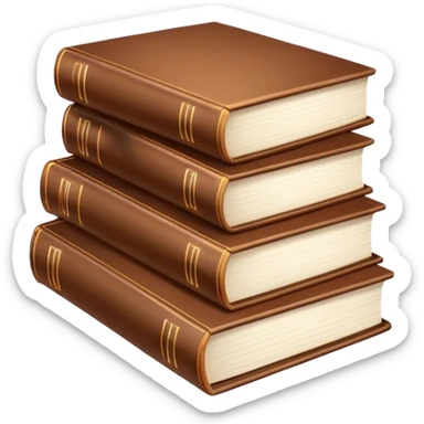 Brown book stack  sticker