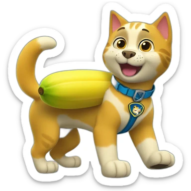 paw patrol banana cat sticker