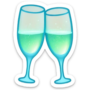 Sparkling champagne glasses clinking sticker