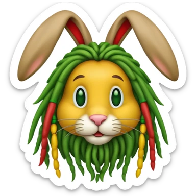 rasta easter bunny sticker