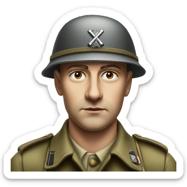 serious german soldier the middle of the XX century photorealistic  sticker