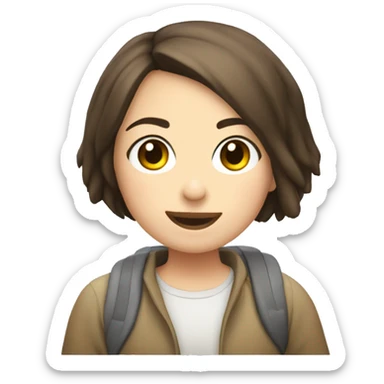 white Subaru XV  with a short haired brunette girl sitting inside  sticker