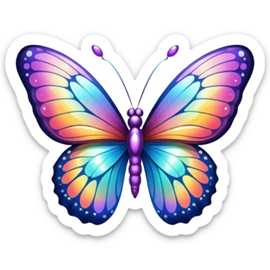 Iridescent shiny glimmering beautiful glittery butterfly  sticker