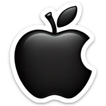 create a black coloured  Apple logo emoji sticker