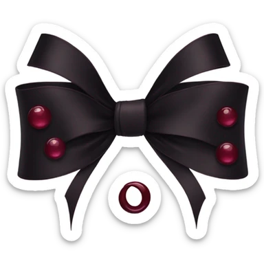 Gothic style black ribbon with burgundy red moons sticker