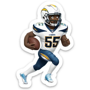 Chargers football player with 55 on front of jersey  sticker