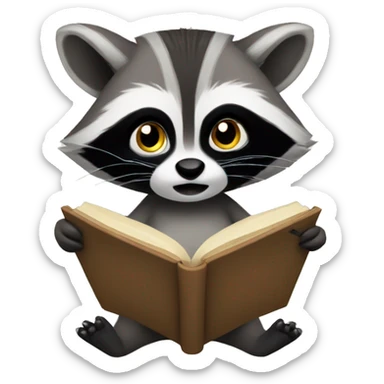 Racoon Reading  sticker