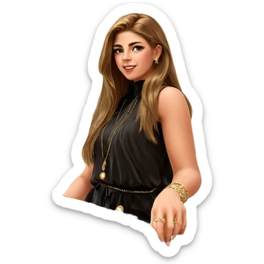 elegant girl with jewelry sticker