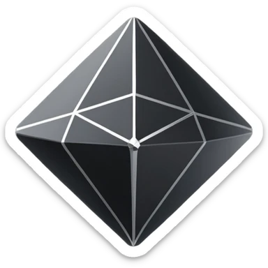 3d diamond shape matte black. diamond shape like on a playing card sticker