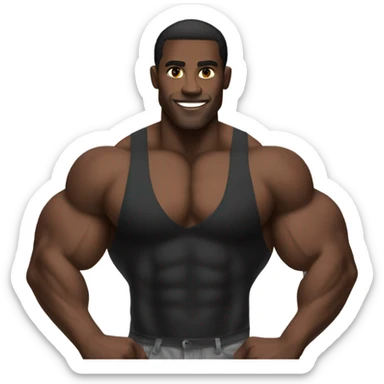 A black body builder showing muscles  sticker