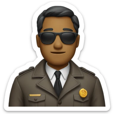 detective with popped collar and shades sticker