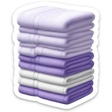 Light purple and white  stacked towels sticker