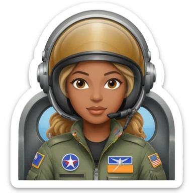 Beyonce as a fighter jet pilot sticker