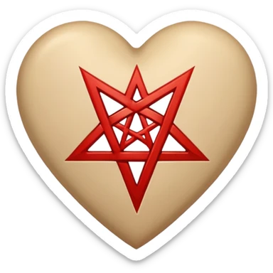 beige heart satanic sticker