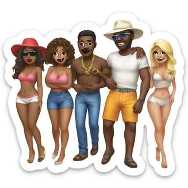 A yacht party with booty shake sticker