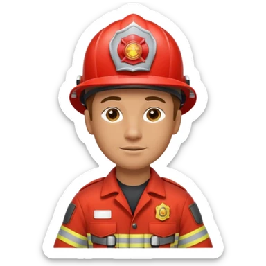 bombero con uniforme clásico y casco sticker