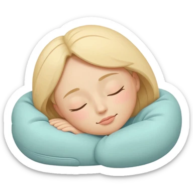 minimal flat emoji of a relaxed sleepy face,
closed eyes with soft curve,
peaceful expression,
gentle warm pastel colors,
calm wellness aesthetic,
no cartoon sleep symbols,
transparent background,
vector style
 sticker
