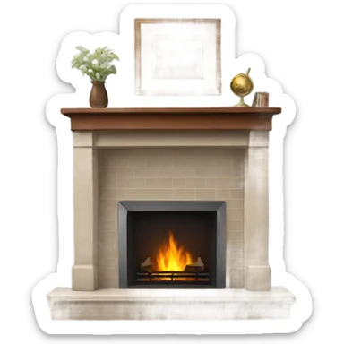 Realistic fireplace  sticker
