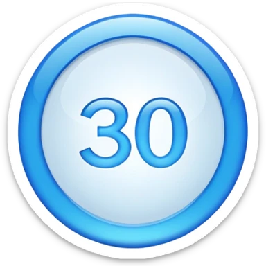 circle with a 30 on it in the middle. sticker