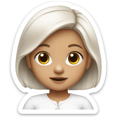 White baby girl with brown hair  sticker