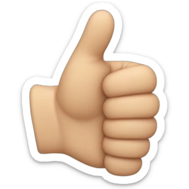 Thumb up but top part cruled like down put palm stays at place sticker