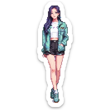 Jisoo from Blackpink, full body, stylish pose sticker