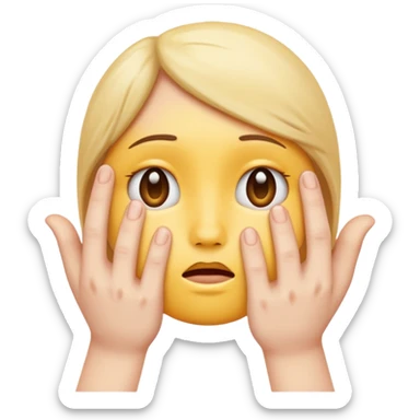 hands caressing sad emojis face sticker