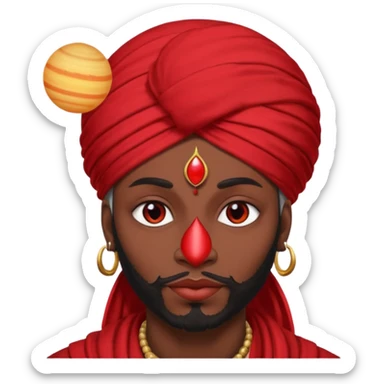 Pero solo con el planeta Saturno 🪐, un moro con turbante 👳🏾‍♂️ y la cara del diablo roja esta 👹 sticker