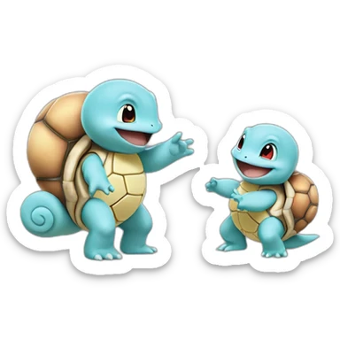 Applauding and cheering squirtle sticker