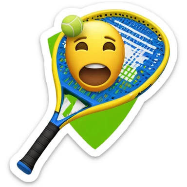 Raqueta de Padel con pelota de padel sticker