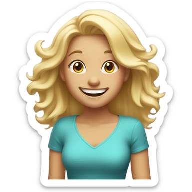 Blonde girl laughing  sticker