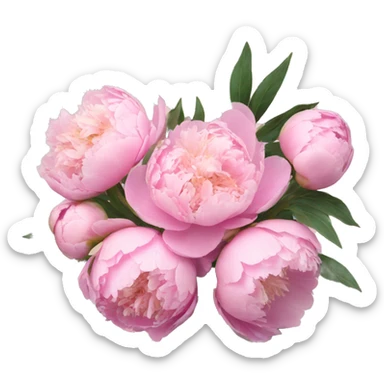 bouquet of pastel pink peonies sticker