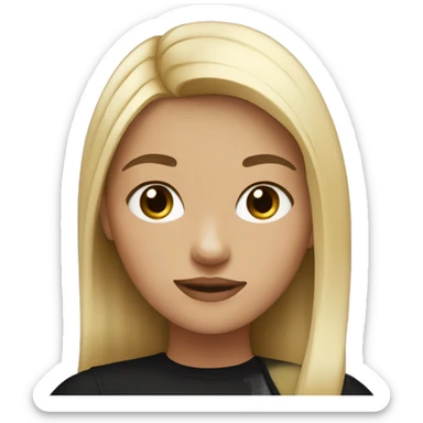 girl with black and blonde hair and black clothes sticker