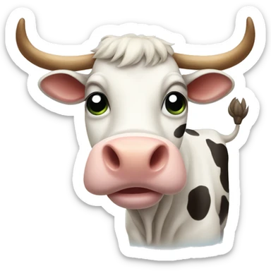 Cow with a bow sticker