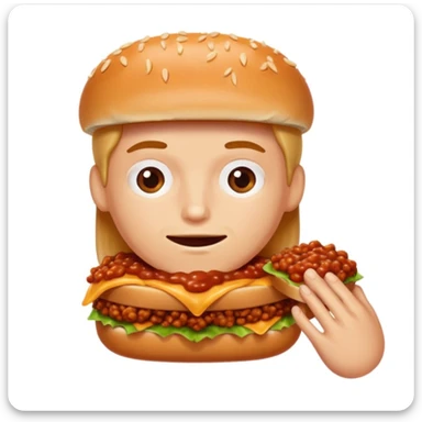 person eating sloppy joe sticker