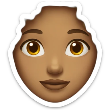 woman light brown skin long dark curly hair sticker