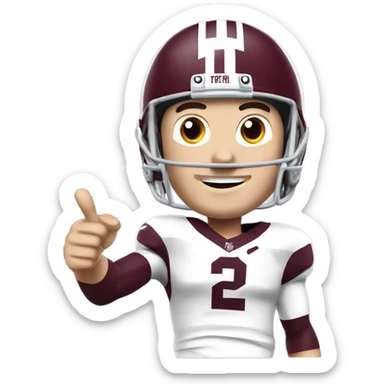 Johnny manziel in a Texas a&m maroon uniform holding up one thumb  sticker