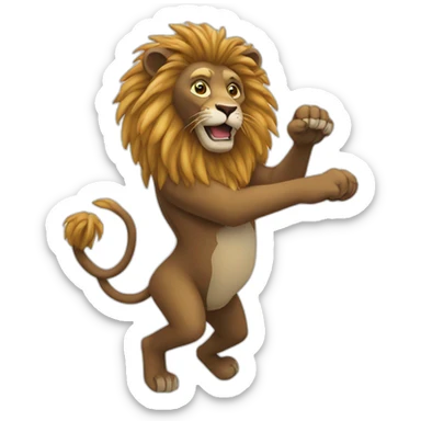 Singe qui nage avec un lion sticker