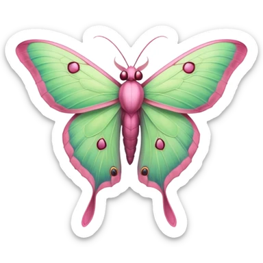 pink luna moth  sticker