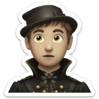  Victorian age gothic hunter hidding face sticker