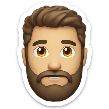 Boldness Beard Man brown hair with beer sticker