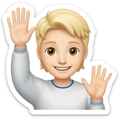 A plane standing saying hello sticker