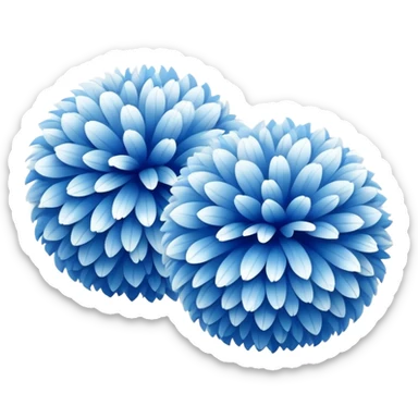 2 blue and white cheer poms sticker