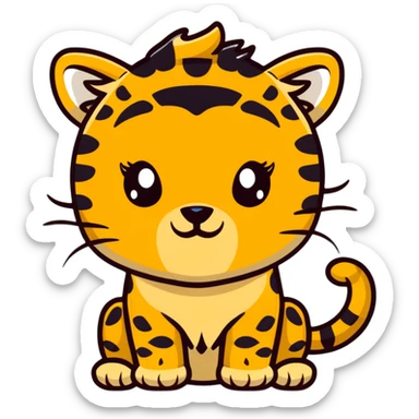 cute cheetah with big lashes sticker