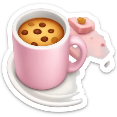 Light pink mug and food plate sticker