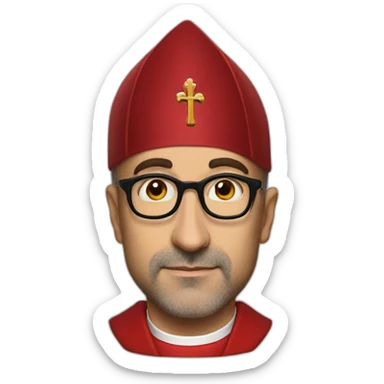 stanley tucci as a religious cardinal hat sticker