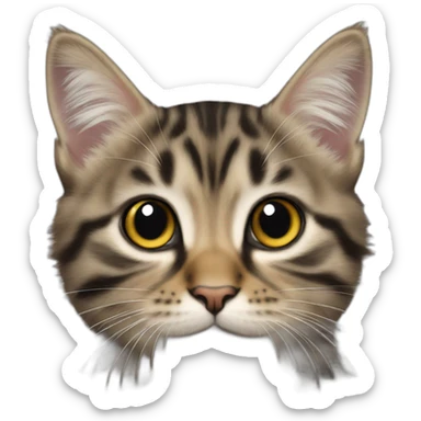 long haired tabby kitten sticker