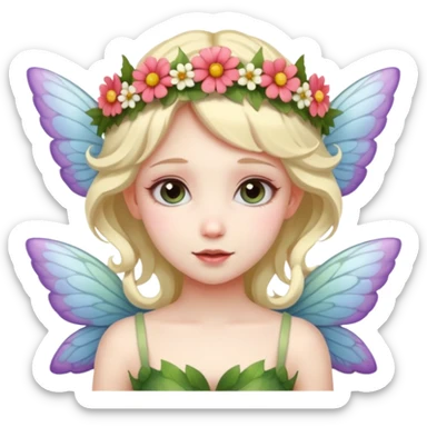 A flower fairy girl, full of wings sticker