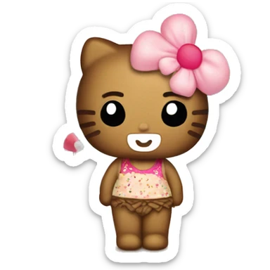 Hello kitty en la playa bronceada sticker